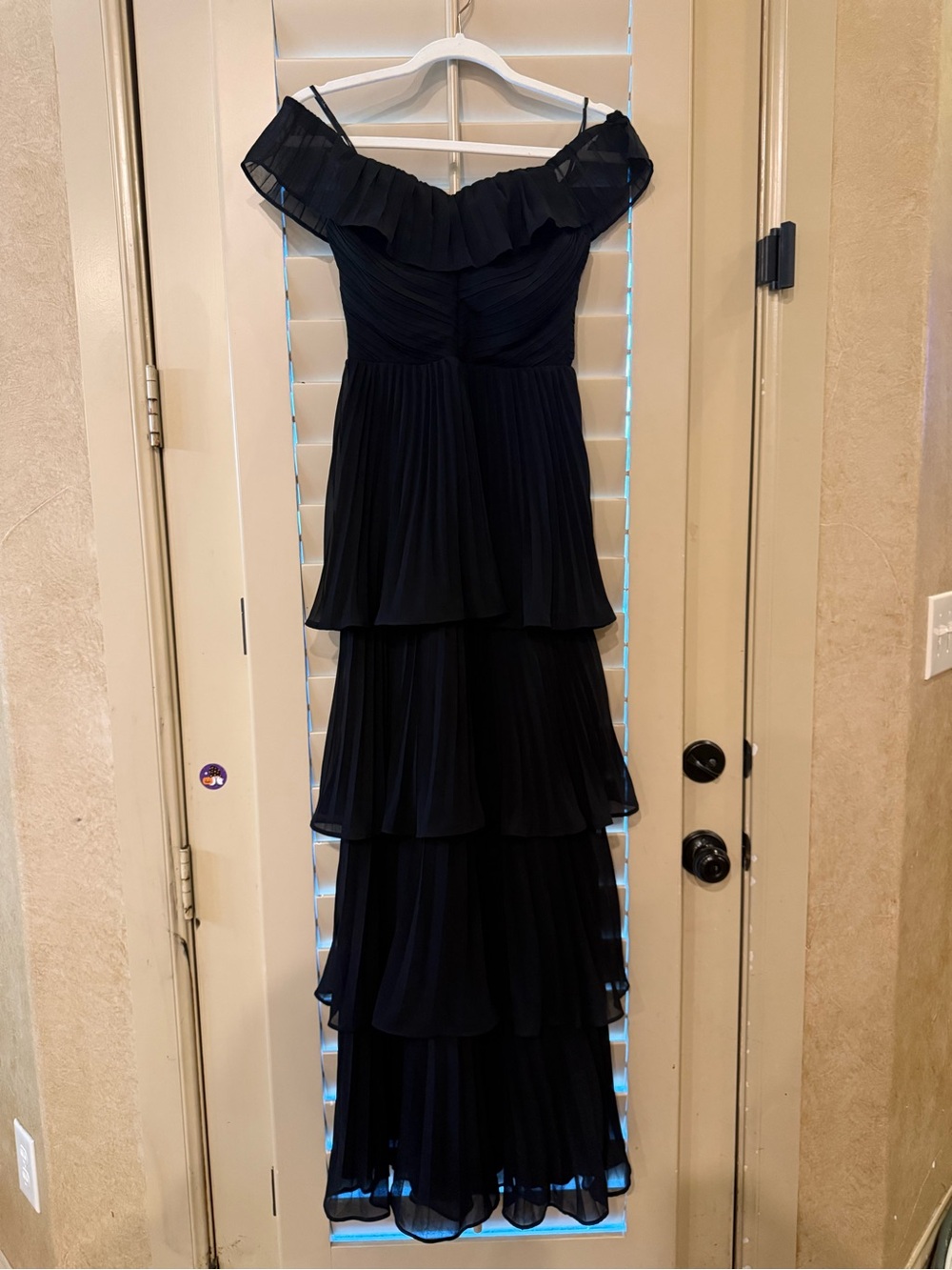 Lulu's Black Off-Shoulder Tiered Ruffle Maxi Dress